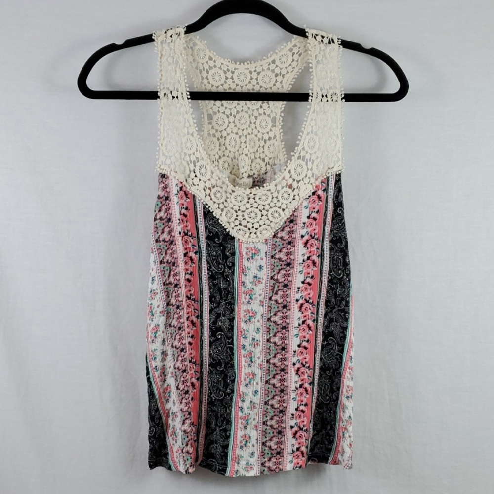 Minette Tank Top/Crocheted/Pink/Size: Medium (385)